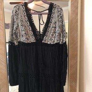 Free People embroidered black dress/tunic